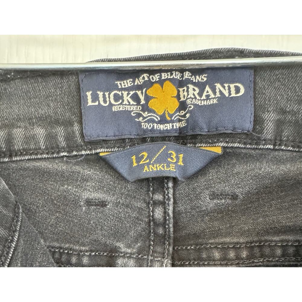Lucky Brand Sofia Skinny Ankle Jeans Black Denim Womens Size 12/31 - Picture 8 of 9